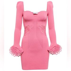 SELF-PORTRAIT
Lace-trimmed rib-knit minidress